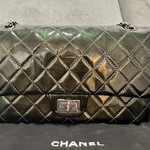Chanel Shiny Green Quilted Shoulder Bag